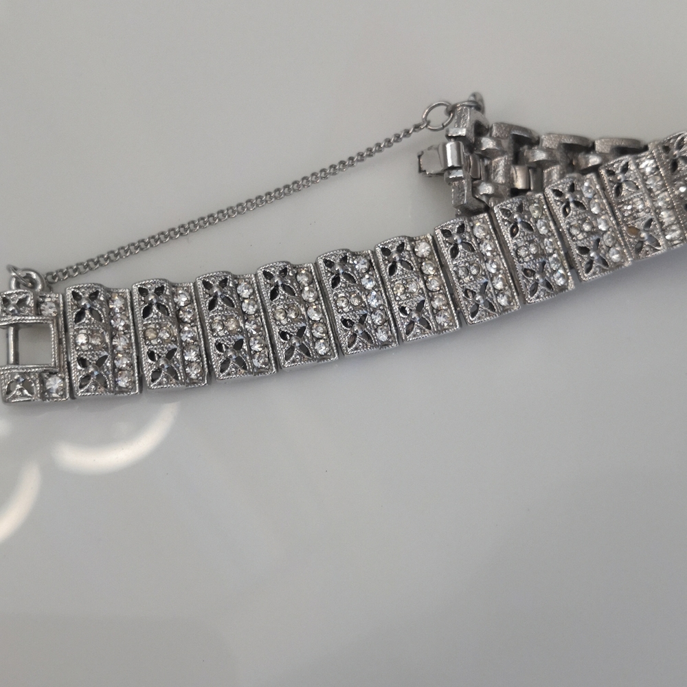Silver and Rhinestone Bracelet - Picture 4 of 6